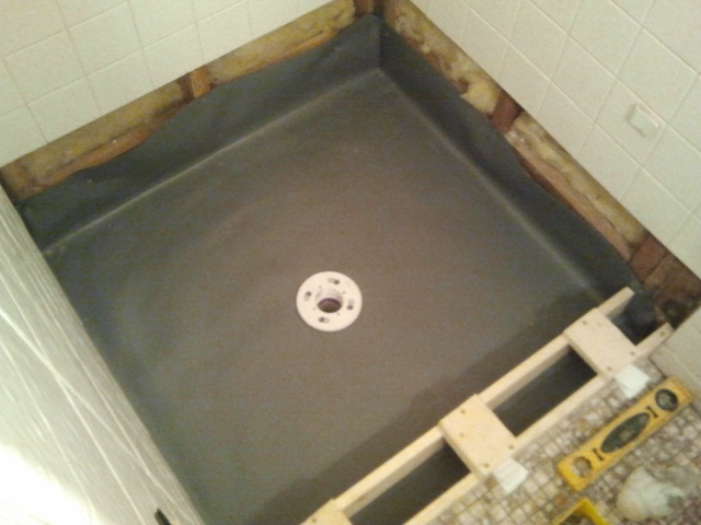 Installing Shower Pan Vinyl Membrane