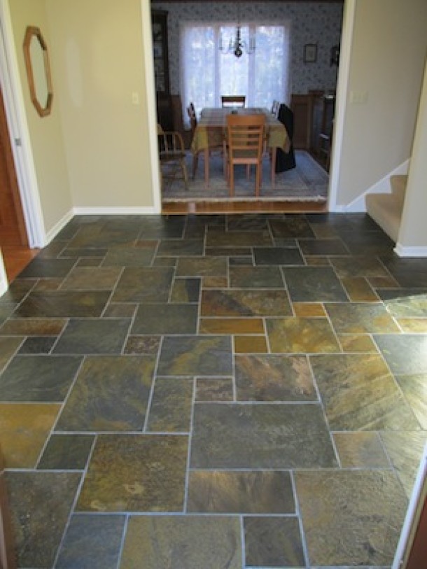 Slate tile entryway
