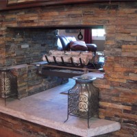 Custom stone fireplace