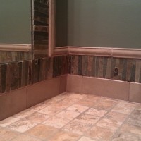 Stone tile bathroom countertop