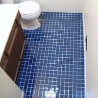 Blue ceramic floor tile